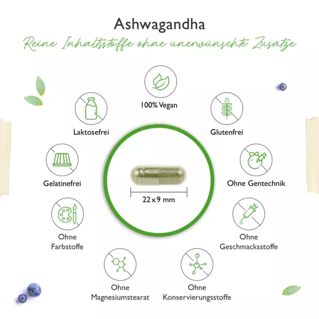 ASHWAGANDHA - 180 Kapseln (v) - 1500 mg pro Tag - 10% Withanoliden Hochdosiert 3