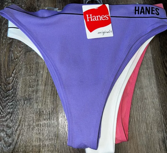 HANES WOMENS HiRise Cheeky Underwear Panties 3Pair Nylon Blend