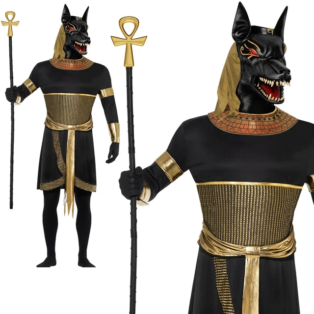 MENS ANUBIS COSTUME Egyptian God The Jackal Adult Halloween Fancy Dress
