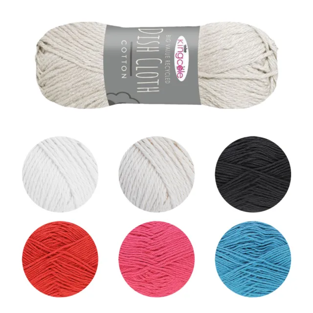 Big Value Recycled Dishcloth Cotton Yarn Knitting Wool King Cole Crochet 100g