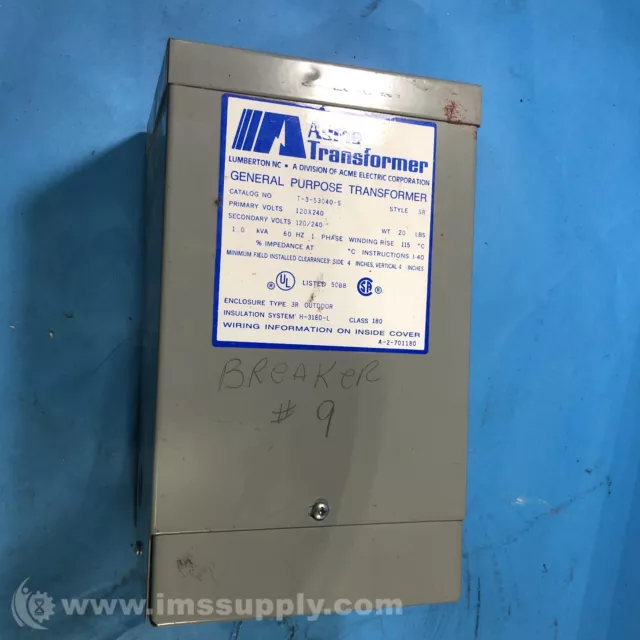 Acme Electric T-3-53040-S General Purpose Transformer USIP