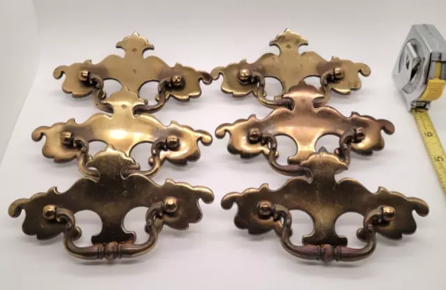 Vintage Set of 6 KBC Keeler Brass Drawer Pulls KBC 400/N-4794 5.25"