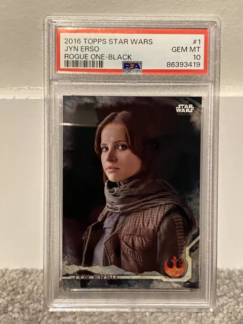 Jyn Erso Black Parallel - 2016 Topps Star Wars Rogue One #1 - PSA 10