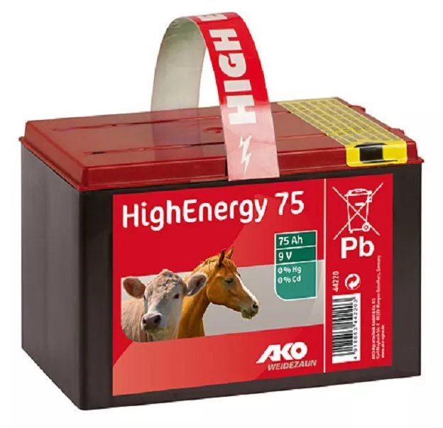 Trockenbatterie High Energy 9 V / 75 Ah Batterie Weidezaunbatterie Weidezaun