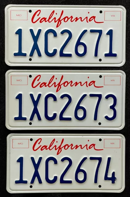 CONSECUTIVE Set of 1994 California Trailer License Plates LOT