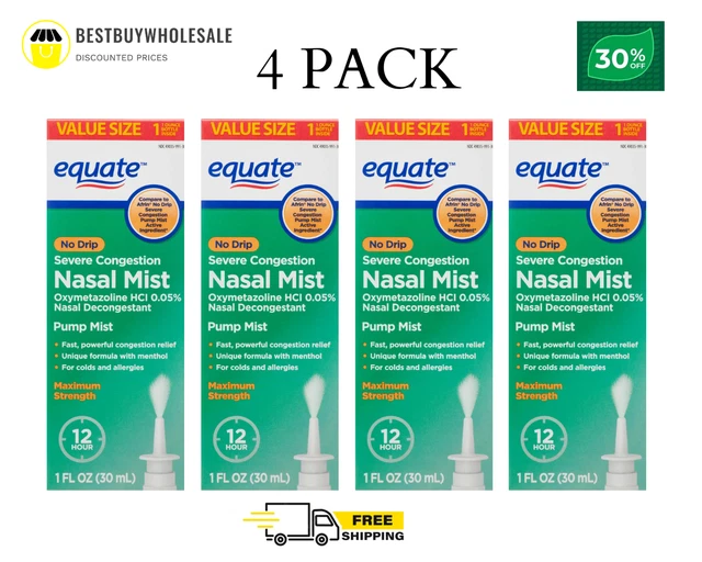 EQUATE MAXIMUM STRENGTH No Drip Severe Nasal Congestion Relief Pump