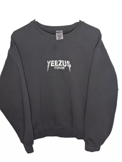 Yeezus Kanye West Tour Concert Sweatshirt Crew Neck Gray Men's Medium