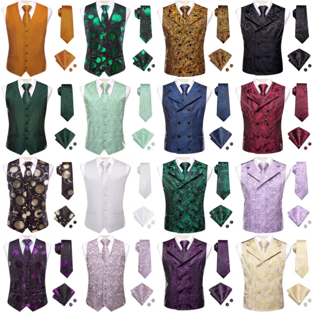 Mens Vest With Tie or Bowtie Set V-Neck Pocktes Waistcoat Party Tuxedo Suit Tops