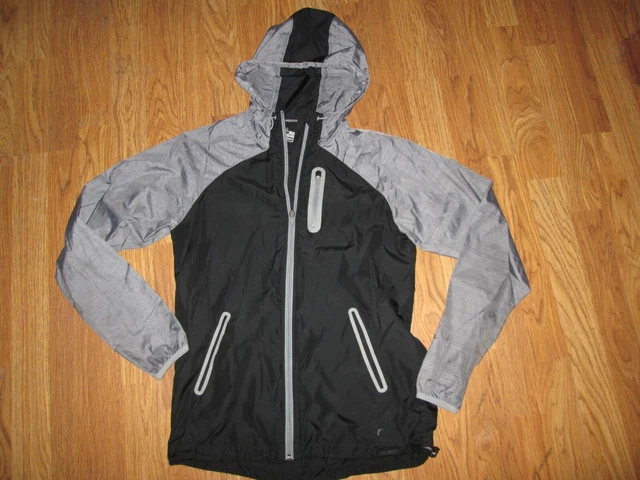 Womens UNDER ARMOUR HEATGEAR semi fitted full zip hooded windbreaker jacket S SM