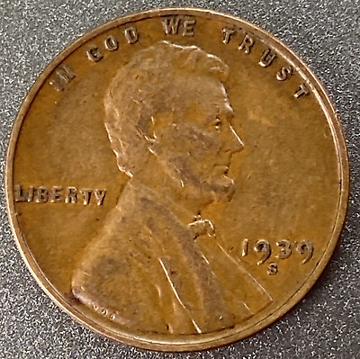 VF 1939-S LINCOLN WHEAT CENT San Francisco Mint Penny USA -Buy More, Save More!