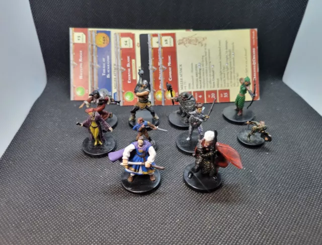 WOTC D&D Miniatures Adventurers Lot #4 With Cards Dungeons & Dragons 10 Minis