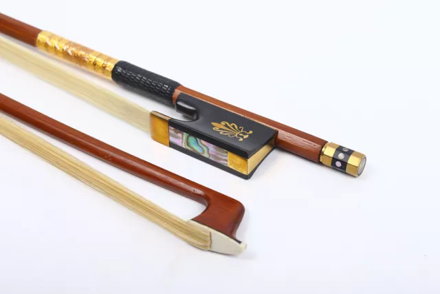 New Violin Bow 4/4 Natural Bow Hair Brazil wood Ebony Frog octagonal Stick US 2