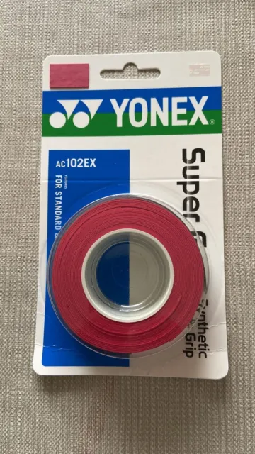 Yonex Ac102Ex Super Grap Overgrip - Pack Of 3 Grips - Wine Red - Rrp £15
