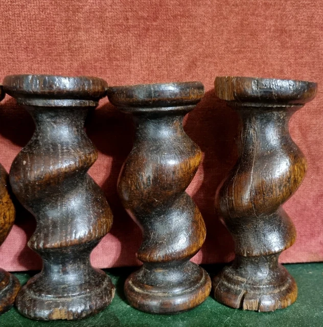6 Barley twist turned spindle Column Antique french oak architectural salvage 4" 7