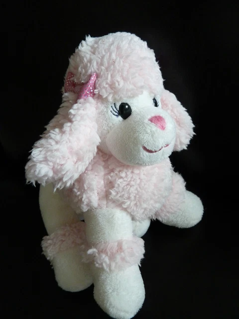 X. DOUDOU PELUCHE GIPSY CHIEN FILLE CANICHE BLANC ROSE  20cm - EXCELLENT ETAT