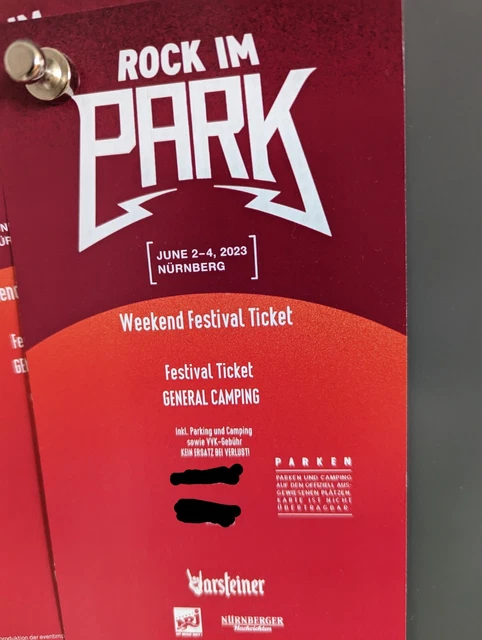 Rock im Park 2023 Weekend Festival Ticket - General Camping/ 2.-4. Juni