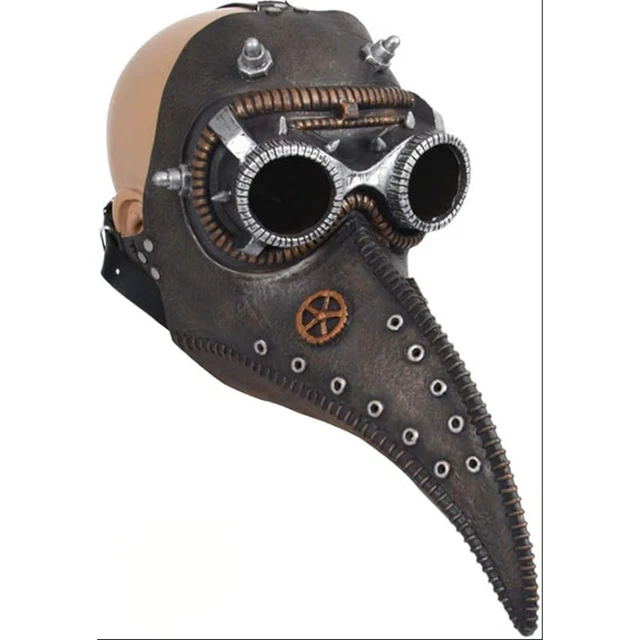 Plague Doctor Mask Halloween Bird Beak Raven Crow SteamPunk Mask Black Props