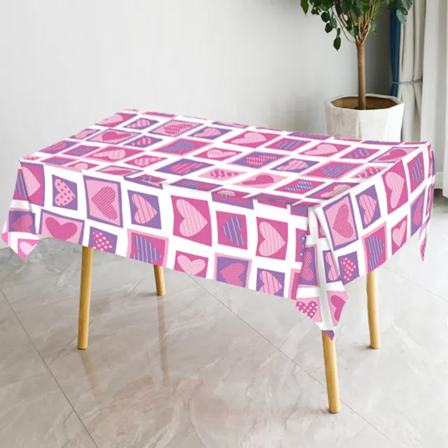 Peva Material Tablecloth Romantic Dining Table Decor Valentine's Day for Dinner