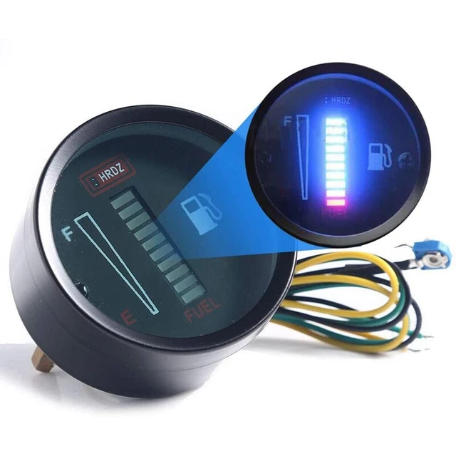 24V 2 Inch 52mm Universal Car Motorcycle Fuel Level Meter Gauge LED Light D A7C1