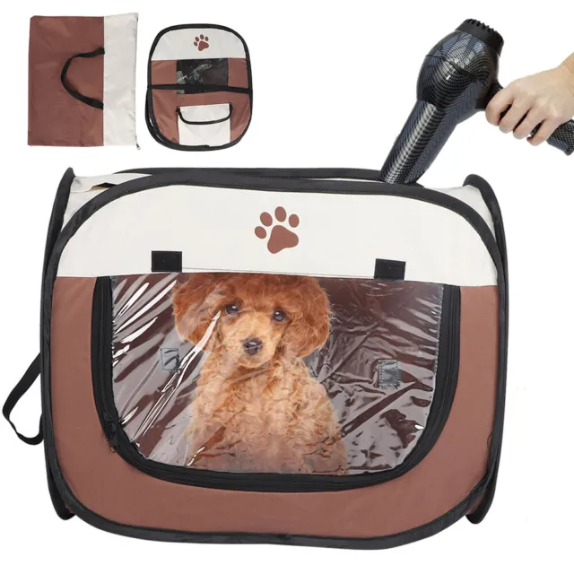 Caja de secado de pelo portátil para mascotas jaula plegable bolsa de viaje para gatos perros Gsa