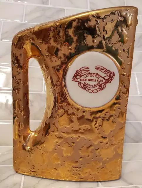 22K Gold Leaf James Jim Bean Distilling Co Whiskey Pitcher Catoctin MD Beam Bott