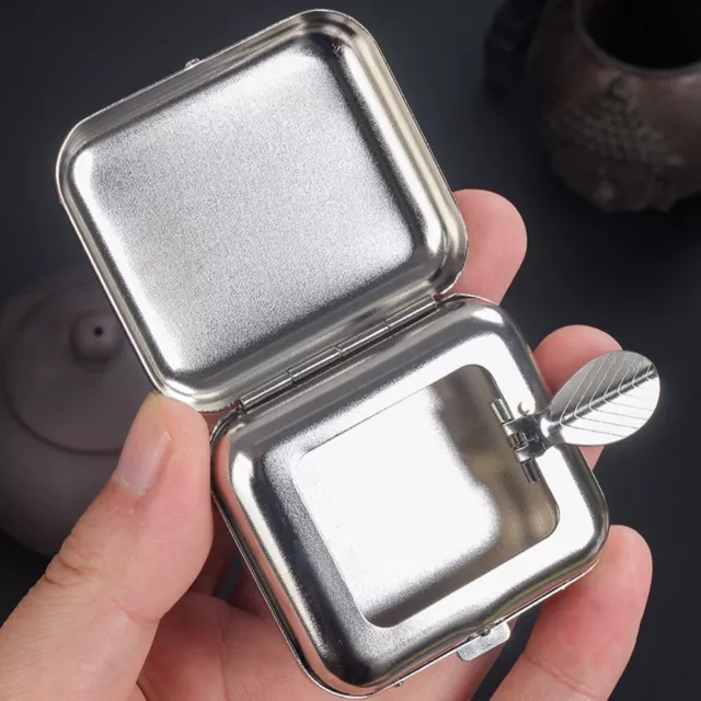 Mini Portable Ashtray Stainless Steel Pocket Ashtray Ashtray with Lid Cigaretbe 3