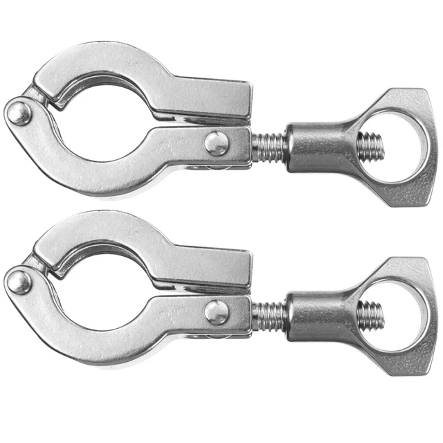 2 Pcs Réglable Heavy Duty Tube Pince Sanitaires Tri Clamp
