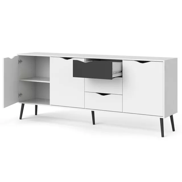 Tvilum Diana 77" Sideboard in White and Black