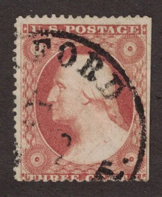 US Stamp Scott # 26A Dull Red 3cent Washington Type IV - Used