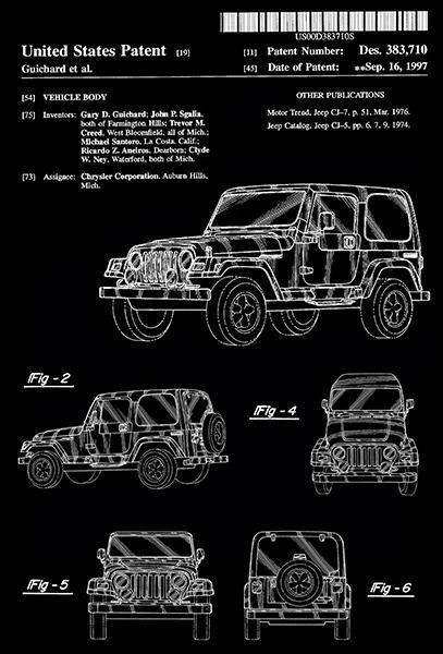 1997 - Jeep CJ-5 CJ-7 Wrangler - Vehicle Body - Chrysler - G. Guichard - Magnet