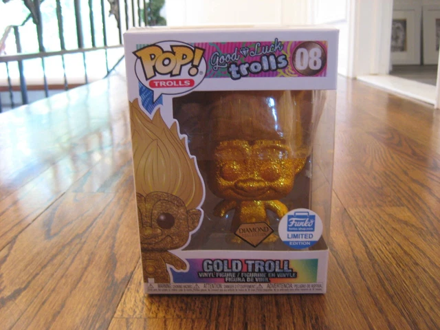 FUNKO POP! GOOD LUCK TROLLS - GOLD TROLL (Diamond Collection) #08