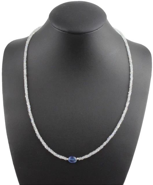 TseenYi Collana girocollo con pietra di luna arcobaleno