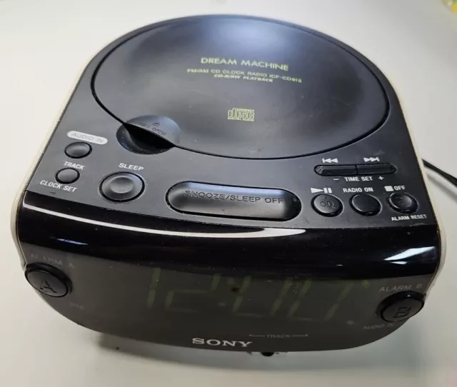 Sony ICF-815 Dream Machine FM/AM Radio CD Player Dual Alarm Clock *Tested*