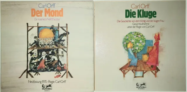 2 x CARL ORFF, Kurt Eichhorn: LP-Box-Sets "Der Mond" / "Die Kluge" EURODISC 1970
