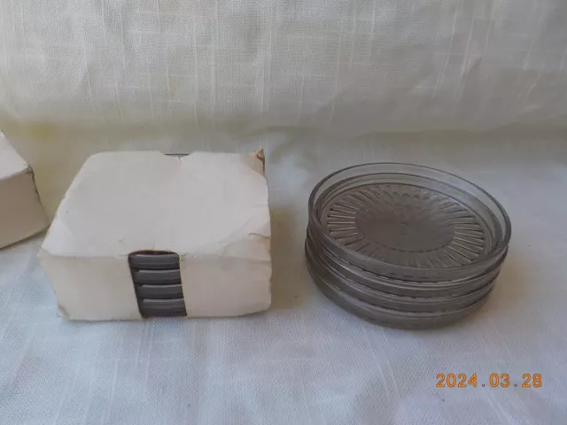 Vintage Tupperware Coasters 1671 light Gray Clear Acrylic Set Lot of 8 Stackable