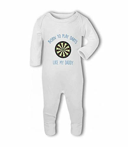 Born to Play Darts like my Daddy/Mummy pink/blue - Baby Romper Suit by BWW Pr...