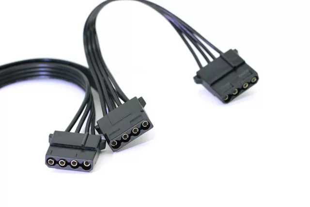 4 Pin IDE Molex Power to 3 Molex Splitter Y Power Extension Cable 4P 3