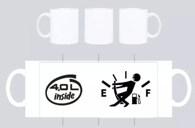 " 4.0 l funny fuel level man  " tea/coffee mug off road 4x4