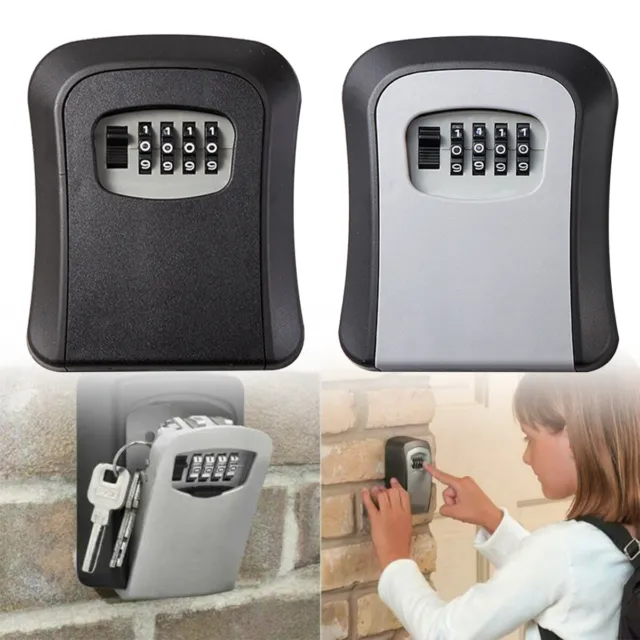 4 Digit Key Safe Box Wall Mounted High Security Code Lock-Storage Outdoor Home