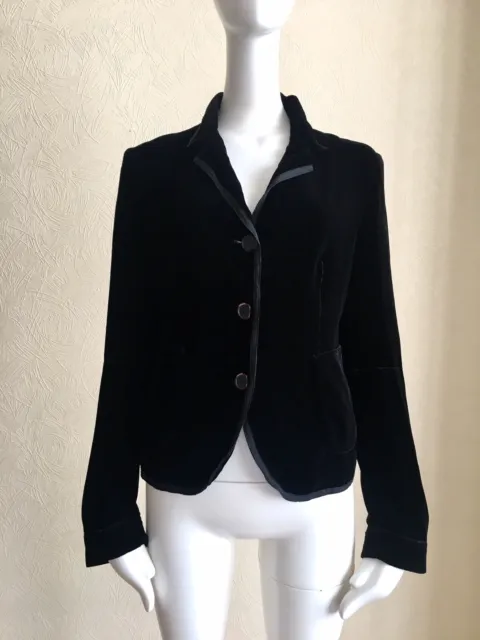 Le Jean de MARITHE FRANCOIS GIRBAUD Black Velour Women Cardigan Size 44 IT