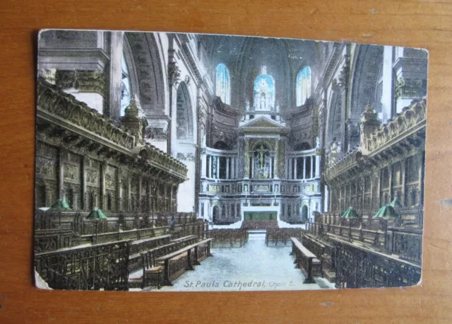 ST PAULS CATHEDRAL, Choir East, Vintage Colour Postcard, Unposted