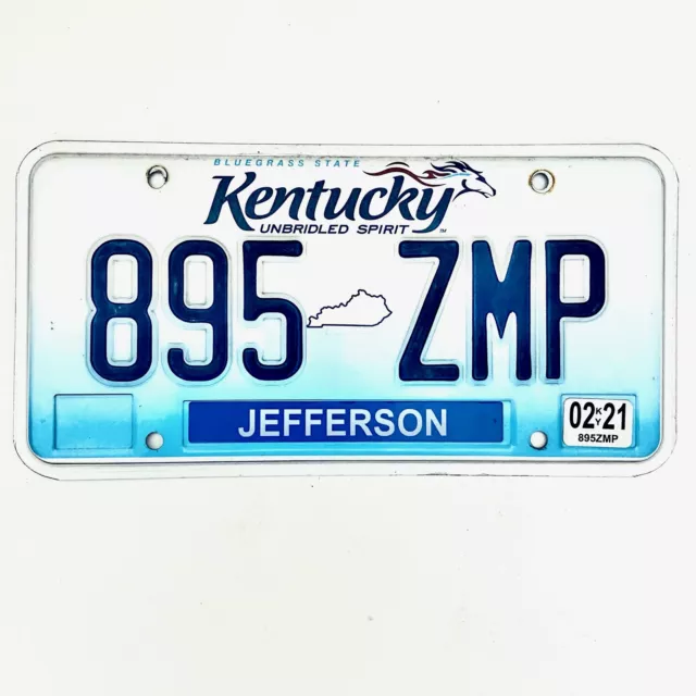 2021 United States Kentucky Jefferson County Passenger License Plate 895 ZMP