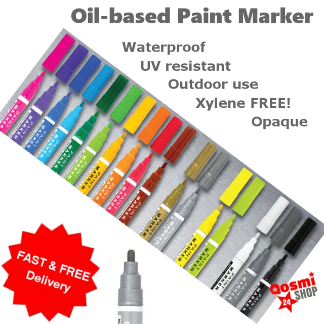 Universal Waterproof Permanent Paint Pen Oil Marker for Car Tyre, Arts & Crafts