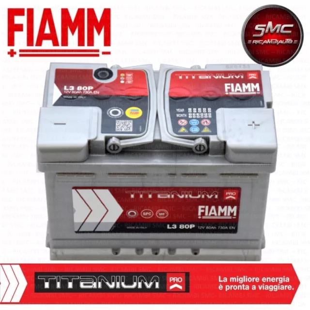 Batteria Fiamm L380P Titanium Pro 80Ah 730A Dx + Alfa Romeo 159 Sportwagon