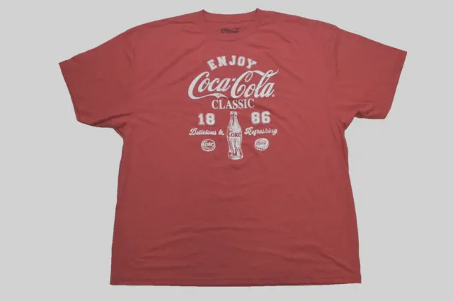 Coca-Cola Mens Big & Tall Enjoy Coca-Cola Classic Delicious 1886 Shirt New 4XB