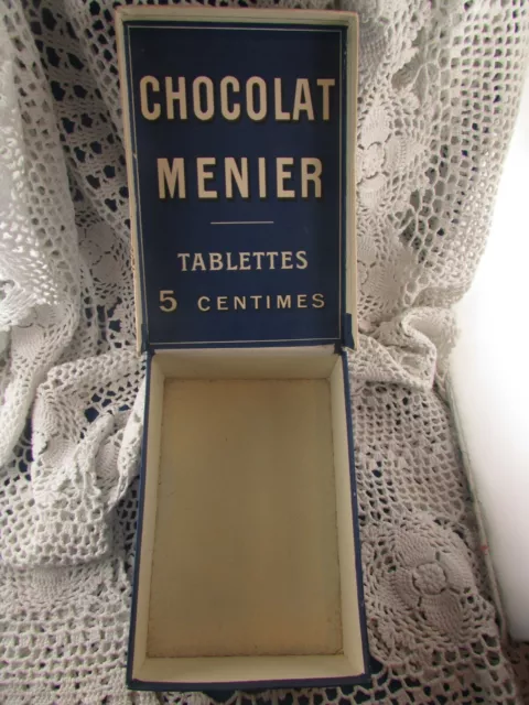 ancienne boite chocolat menier carton epoque 1920 88 tablettes publicitaire pub 3