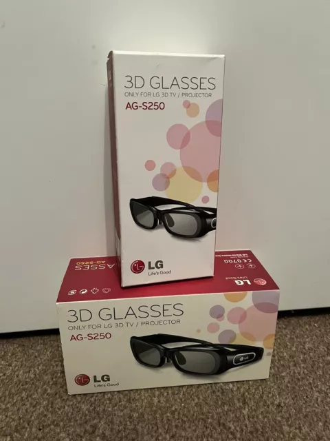 2 OCCHIALI 3D LG AG-S250 in scatola per TV e proiettori LG EUR 23,18 -  PicClick IT