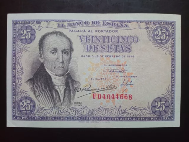 Billete de 25 pesetas 1946. Calidad EBC+.