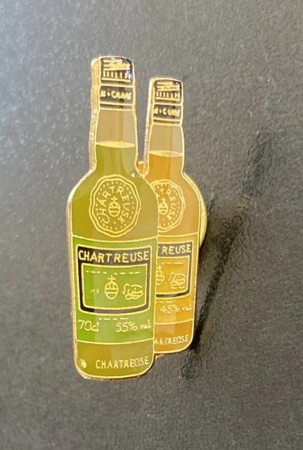 PIN'S BOISSON ALCOOL Bouteille Jaune De Chartreuse Liqueur Logo Bottle EUR 24,99 - FR