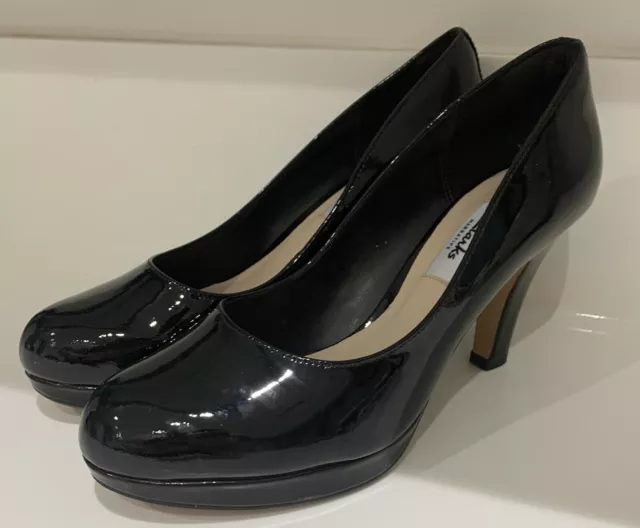 billede Udvidelse lade som om CLARKS CRISP KENDRA Black Patent Leather Court Shoes UK Size 5.5 E /EUR  38.5 £34.99 - PicClick UK